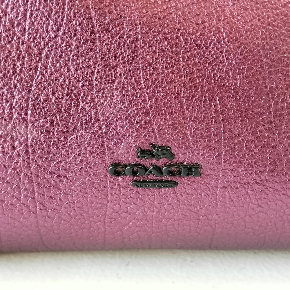 Coach Purple Leather Satchel - Picture 4 of 16